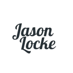 Jason Locke logo with black text.